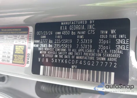 2025 Kia Sportage X-Line from USA, damaged, VIN 5XYK6CDF4SG277772